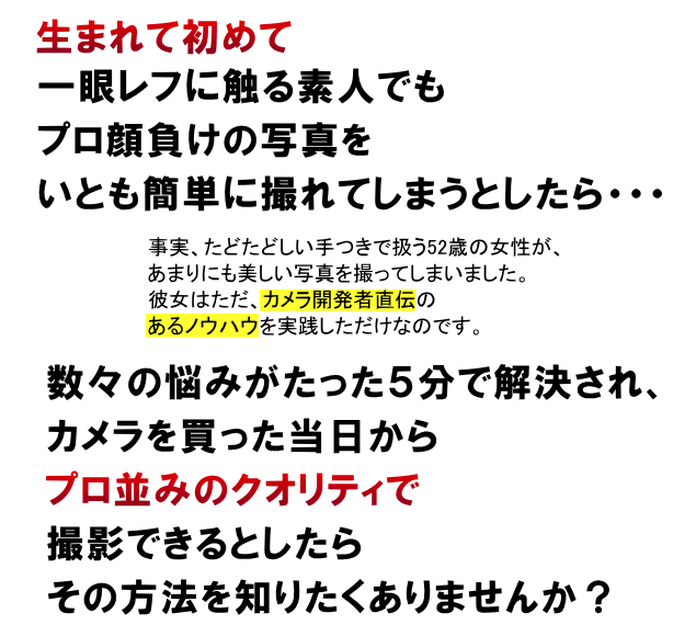 カメラ開発者の『デジタル一眼レフ上達講座』 初心者＆入門者からハイ